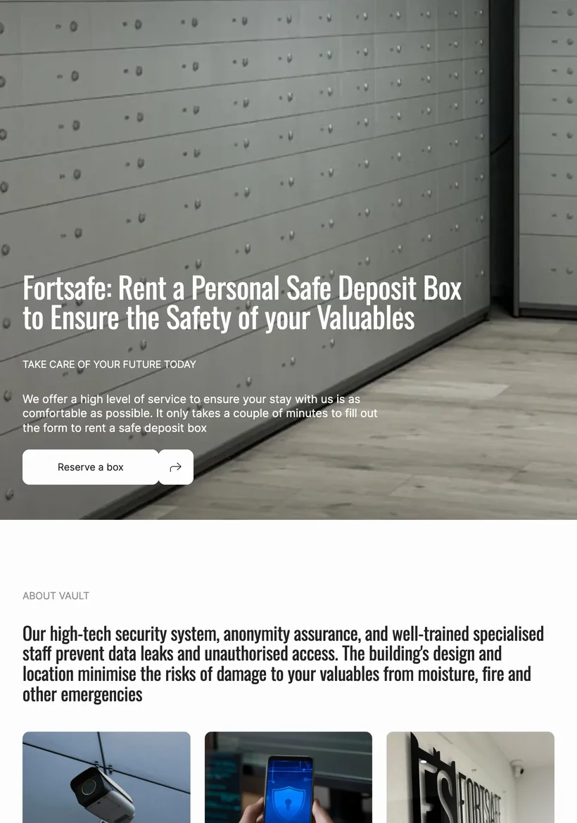 FortSafe website built by AIM Digital, tablet view