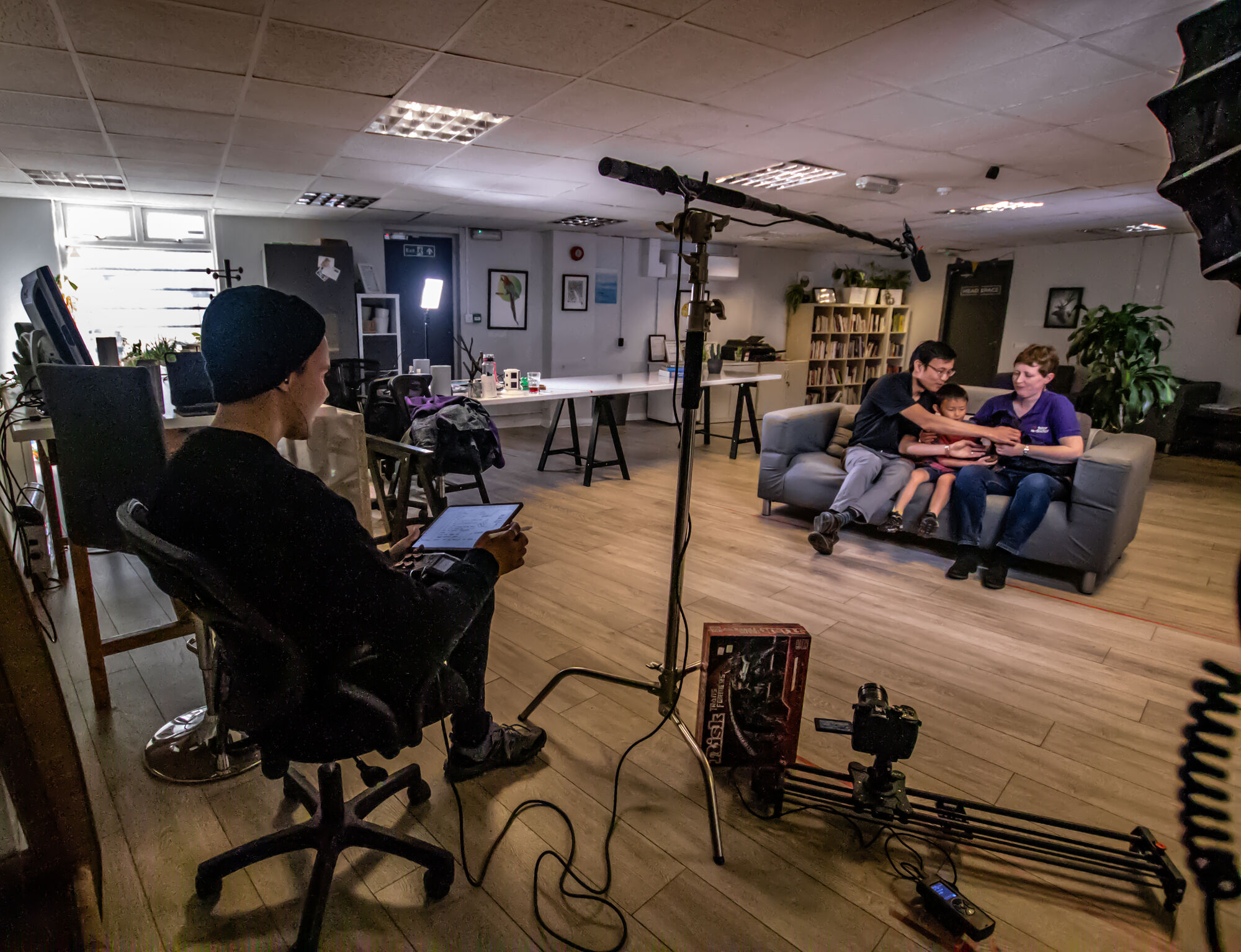 Camera rig close-up on set