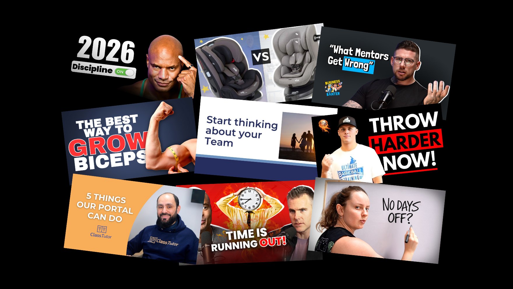 YouTube thumbnails designed by HF Video