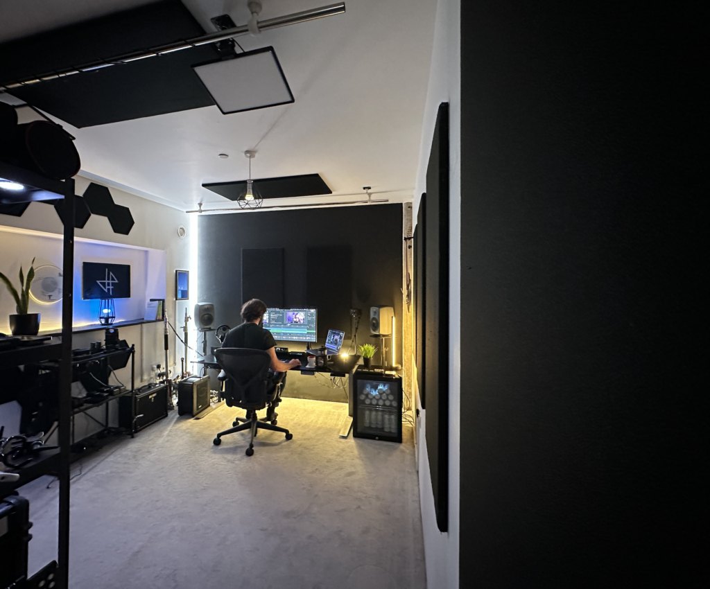 Harry's edit suite in Bristol, where client videos are edited