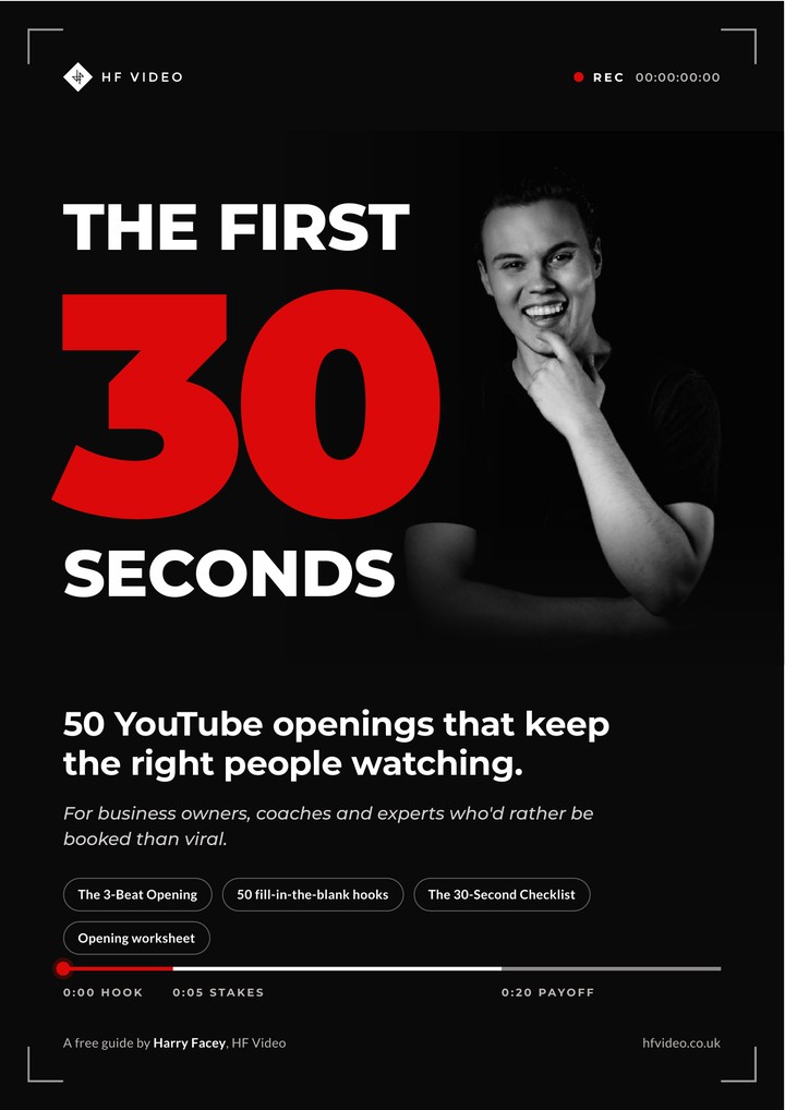 Cover of The First 30 Seconds guide by HF Video