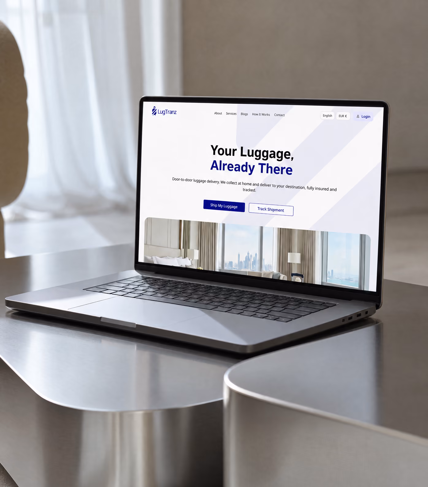 Lugtranz premium shipping website designed around a smoother travel experience