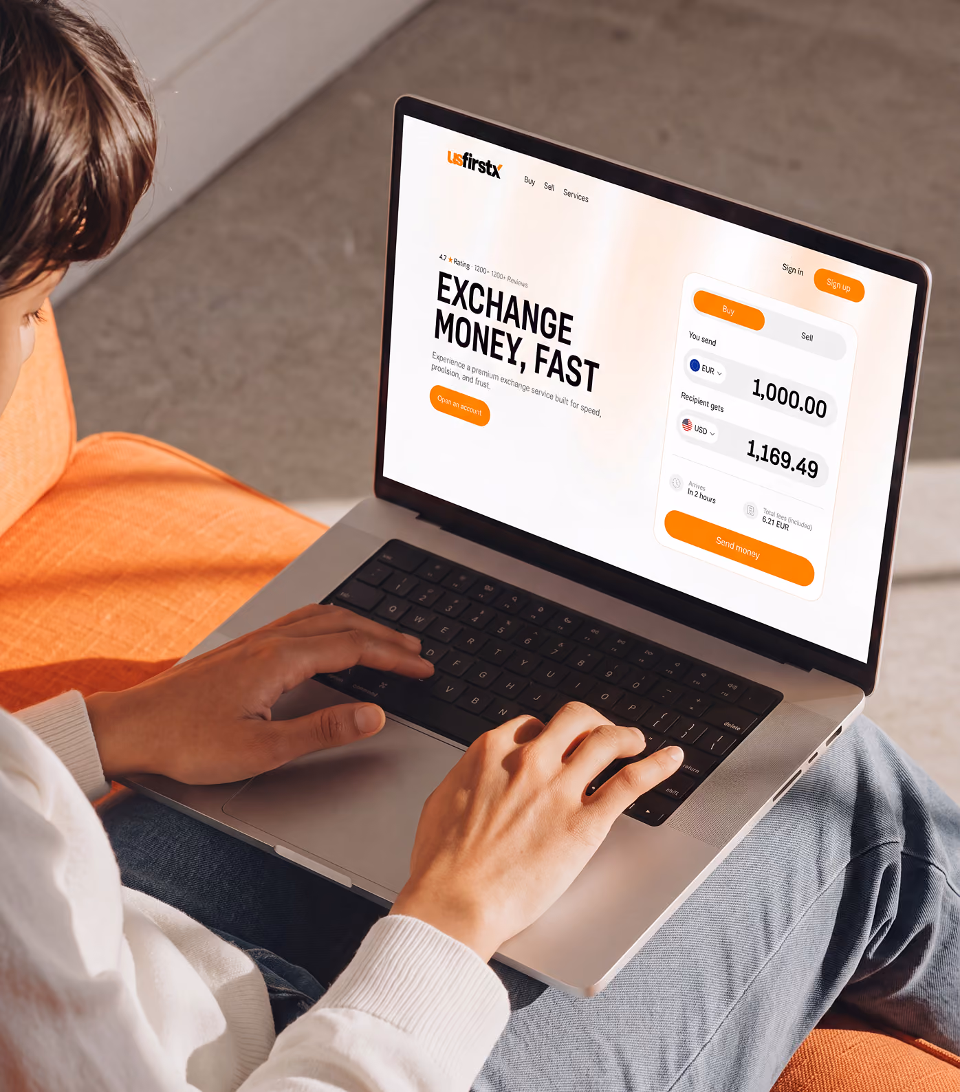 US First Exchange website experience simplifying a complex currency exchange service