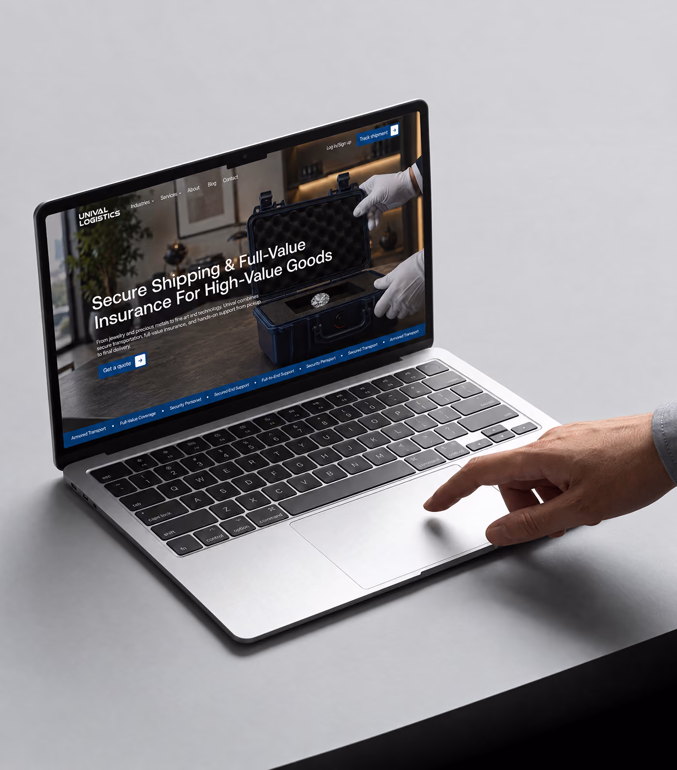 Unival Logistics digital experience for secure high-value global shipping