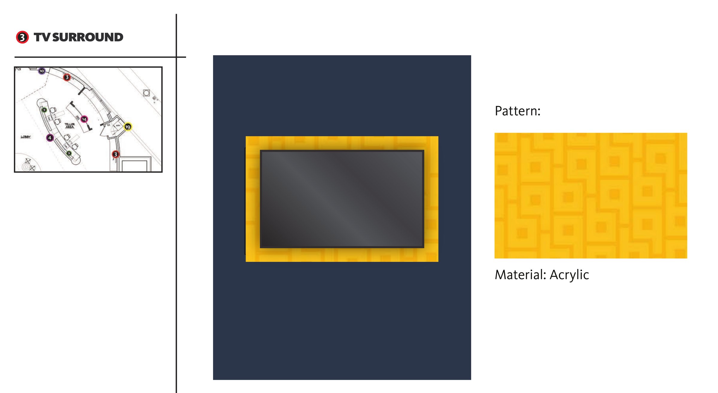 Bluestone Bank design board, TV surround
