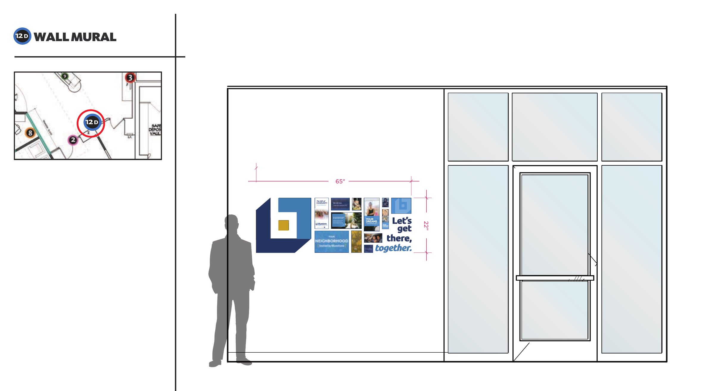 Bluestone Bank design board, wall mural