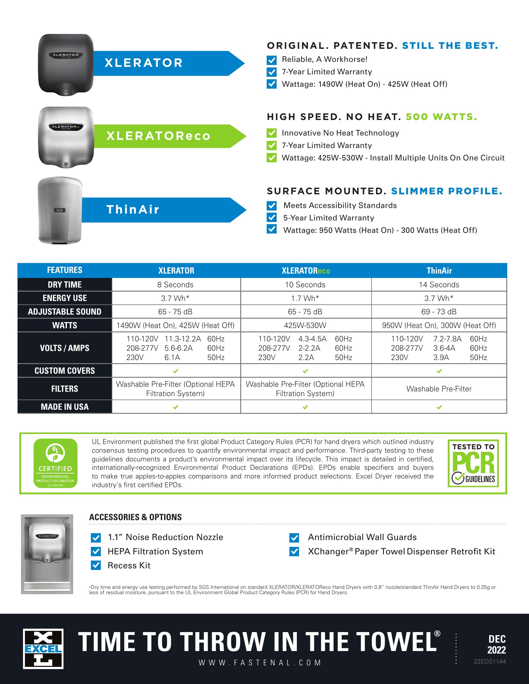 Excel Dryer Fastenal international two-pager, page 2