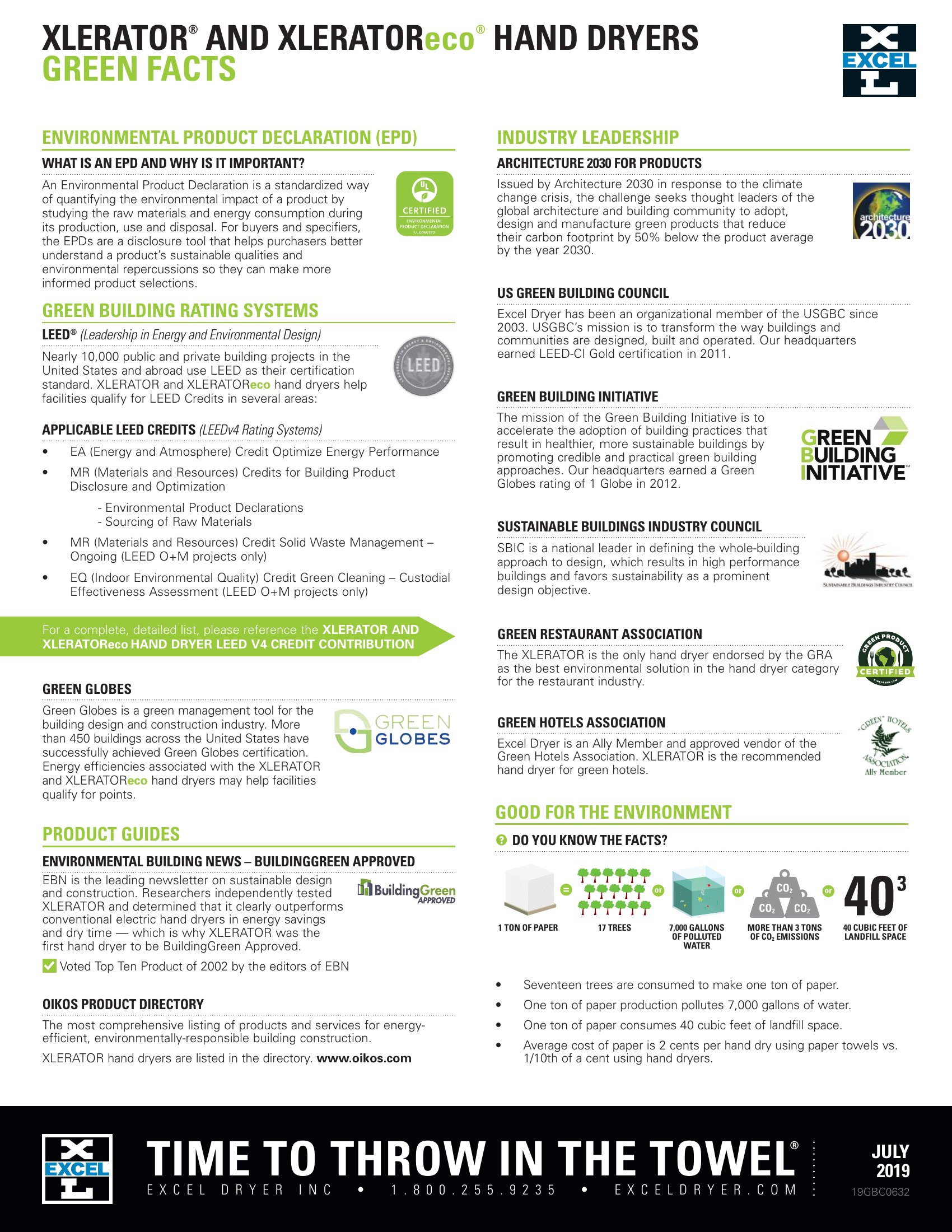 XLERATOR green facts sheet, page 2