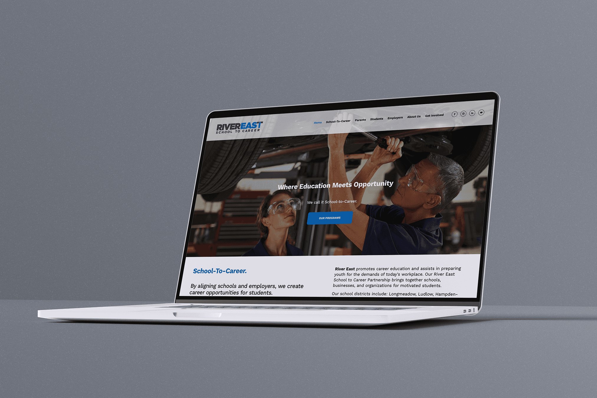 River East website, Where Education Meets Opportunity