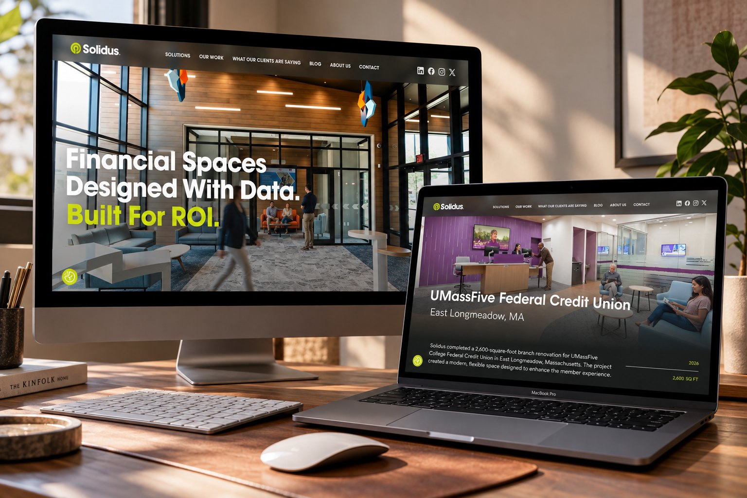 Solidus website on desktop and laptop