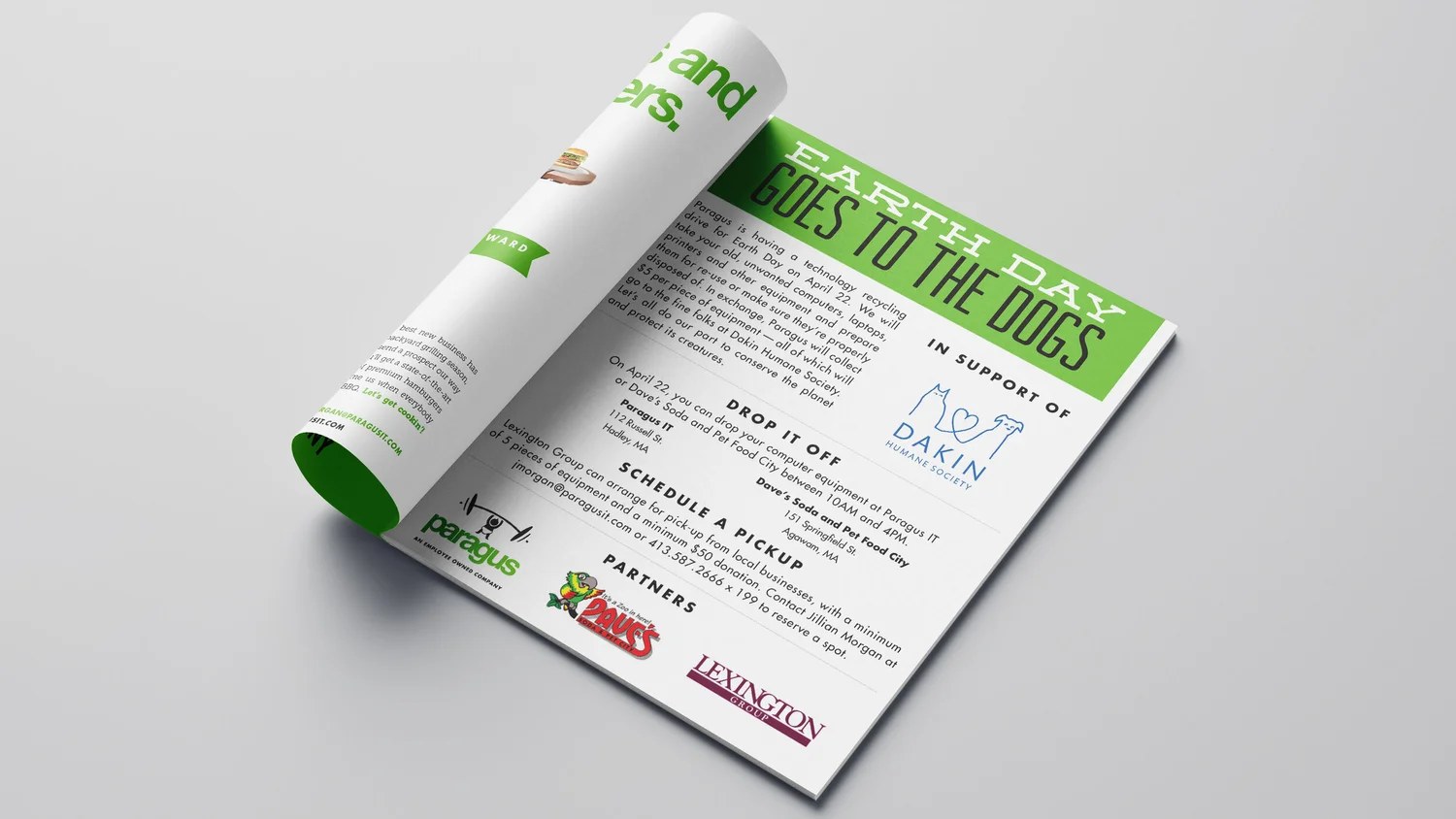 Paragus Earth Day Goes to the Dogs magazine ad