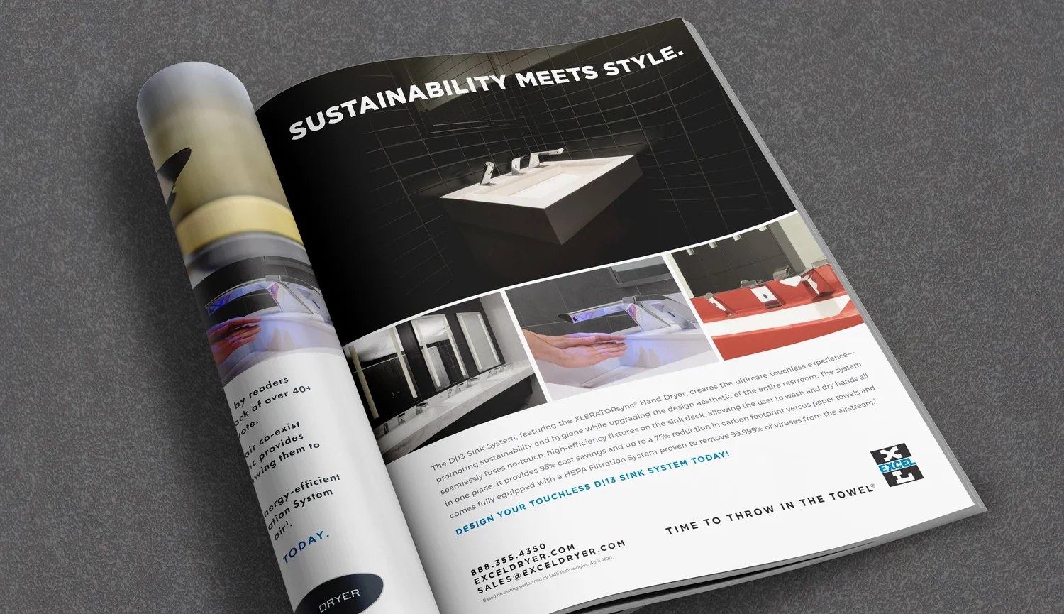 D13 Sink System magazine ad, Sustainability Meets Style