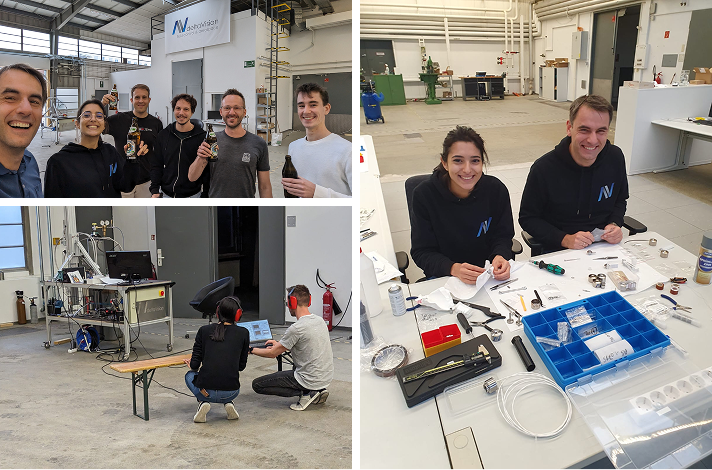The deltaVision team, manufacturing hall and valve assembly in 2023.