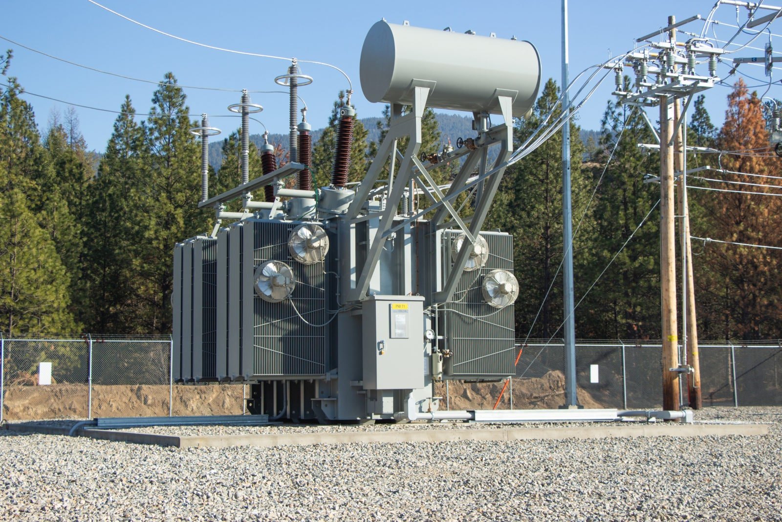 Sourced power transformer with radiators and bushings fitted
