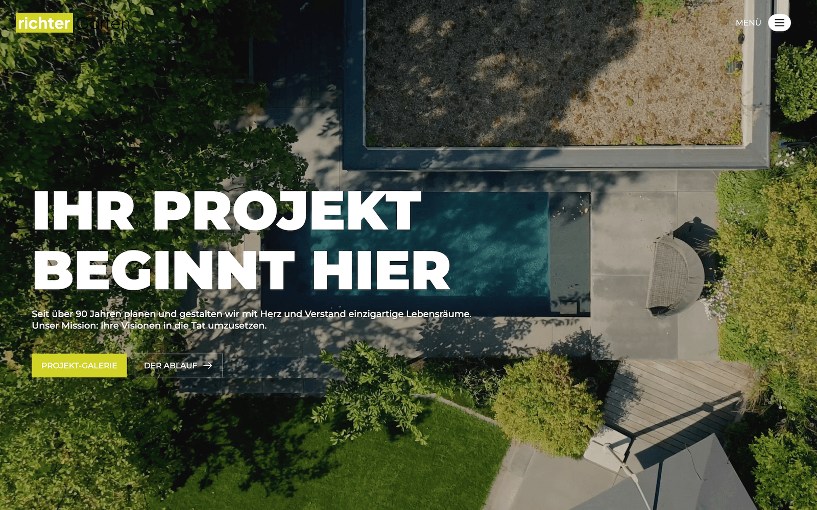 Website von Richter Garten, mit Webflow umgesetzt von AUDAX