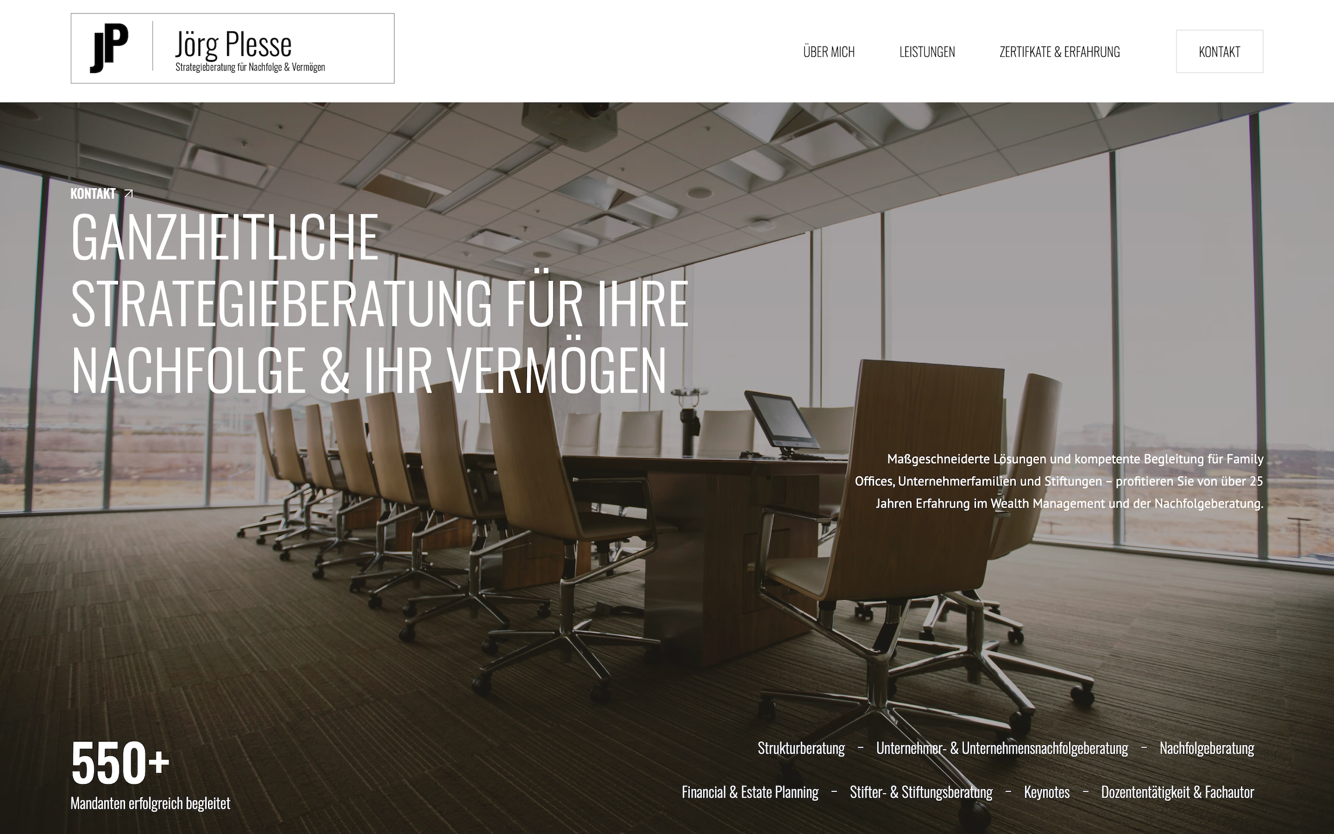 Website von Jörg Plesse, mit Webflow umgesetzt von AUDAX