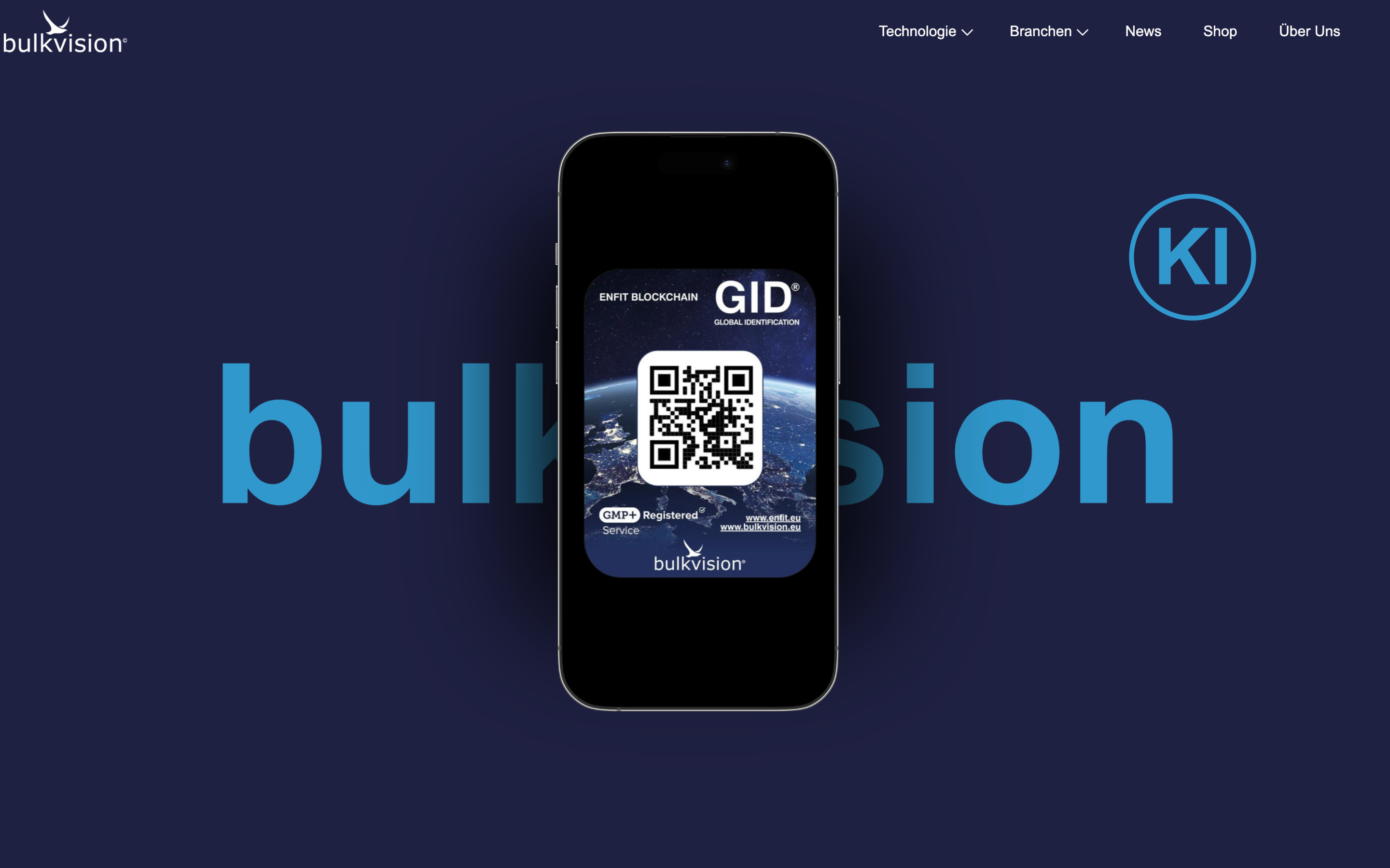 Website von bulkvision, mit Webflow umgesetzt von AUDAX