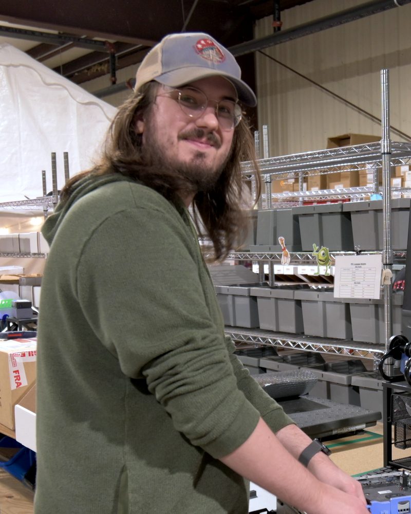 Kevin Blimline, IT Manager, at work at EcoShip