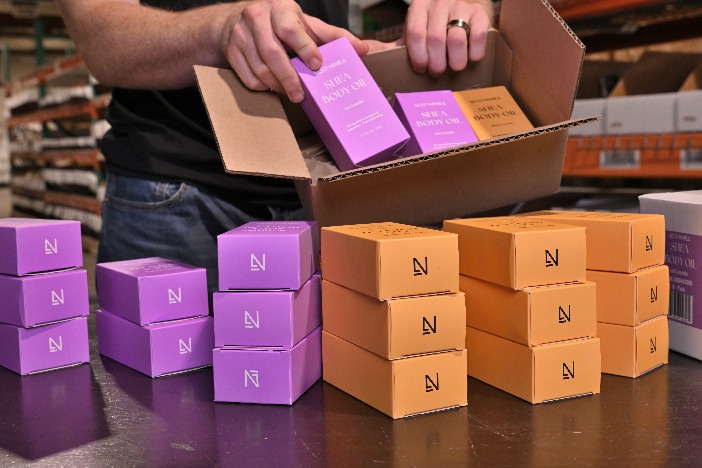 Northshea shea butter being packed