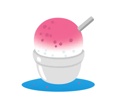 Shaved ice with a spoon illustration