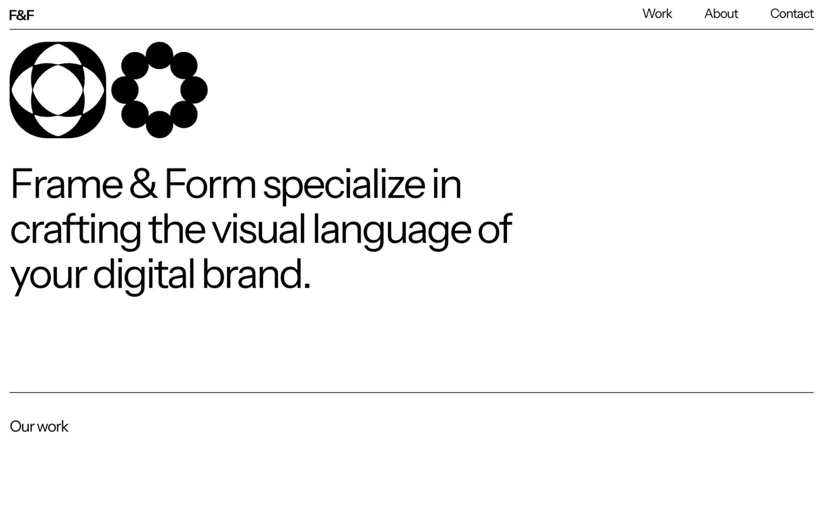 Frame & Form studio portfolio built in Webflow
