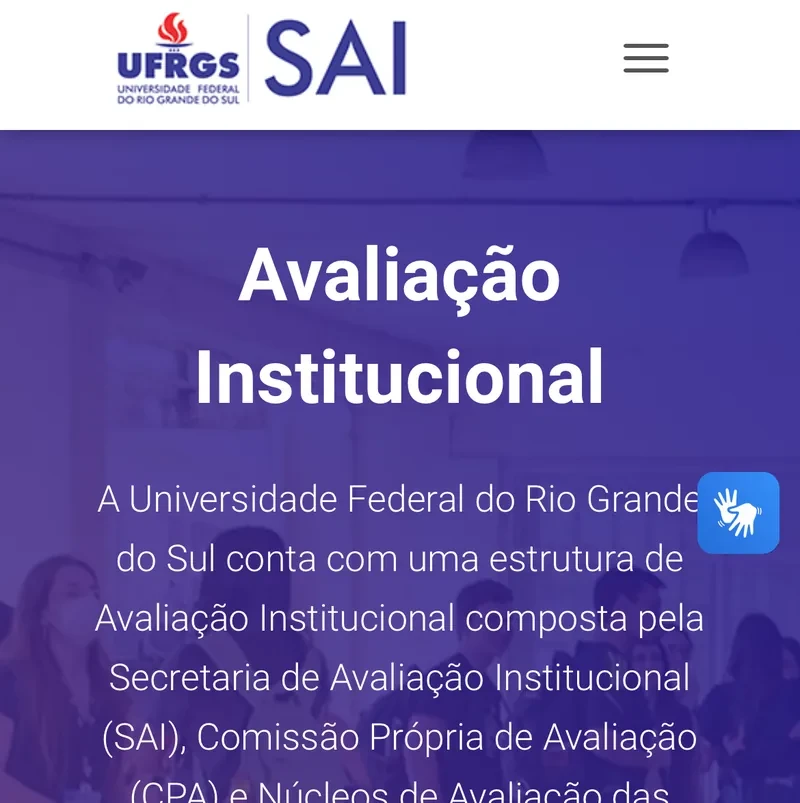 SAI home page on a phone