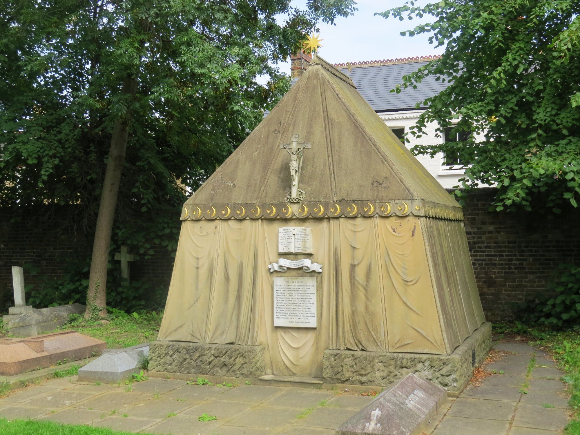 Tent-shaped tomb of Sir Richard Burton in Mortlake