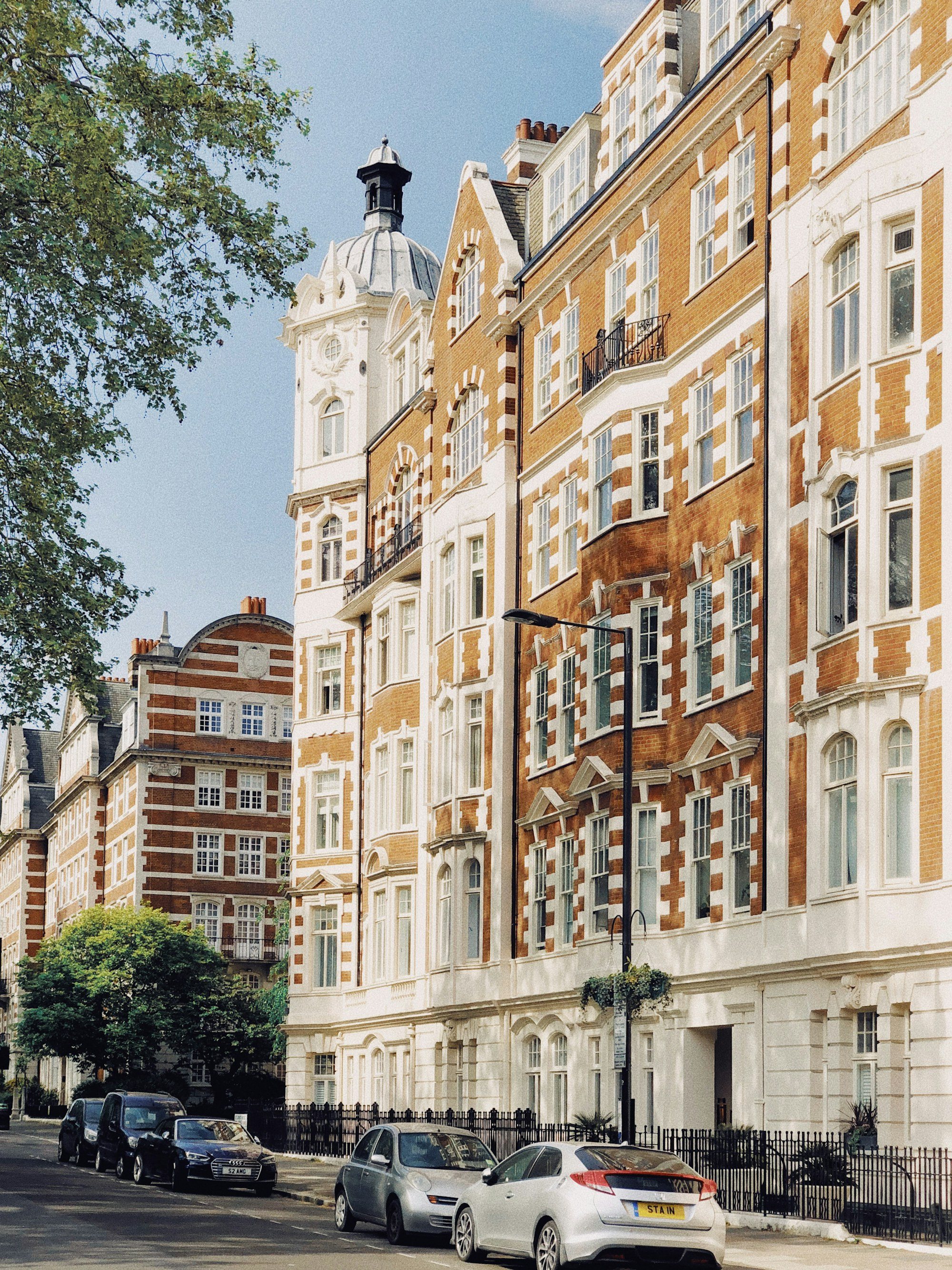 Large period houses on a wide London street