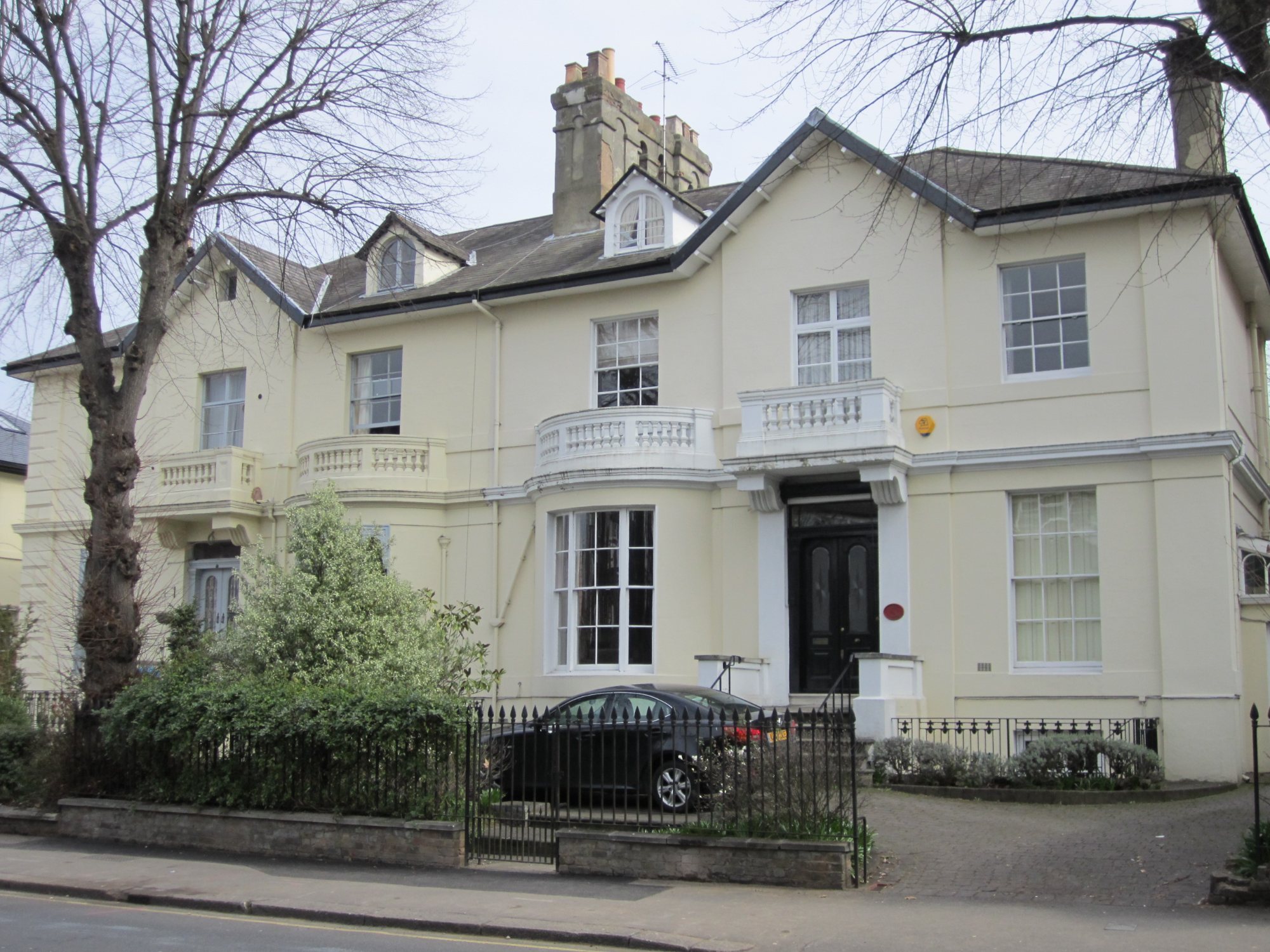 Stucco houses on Claremont Road, Surbiton
