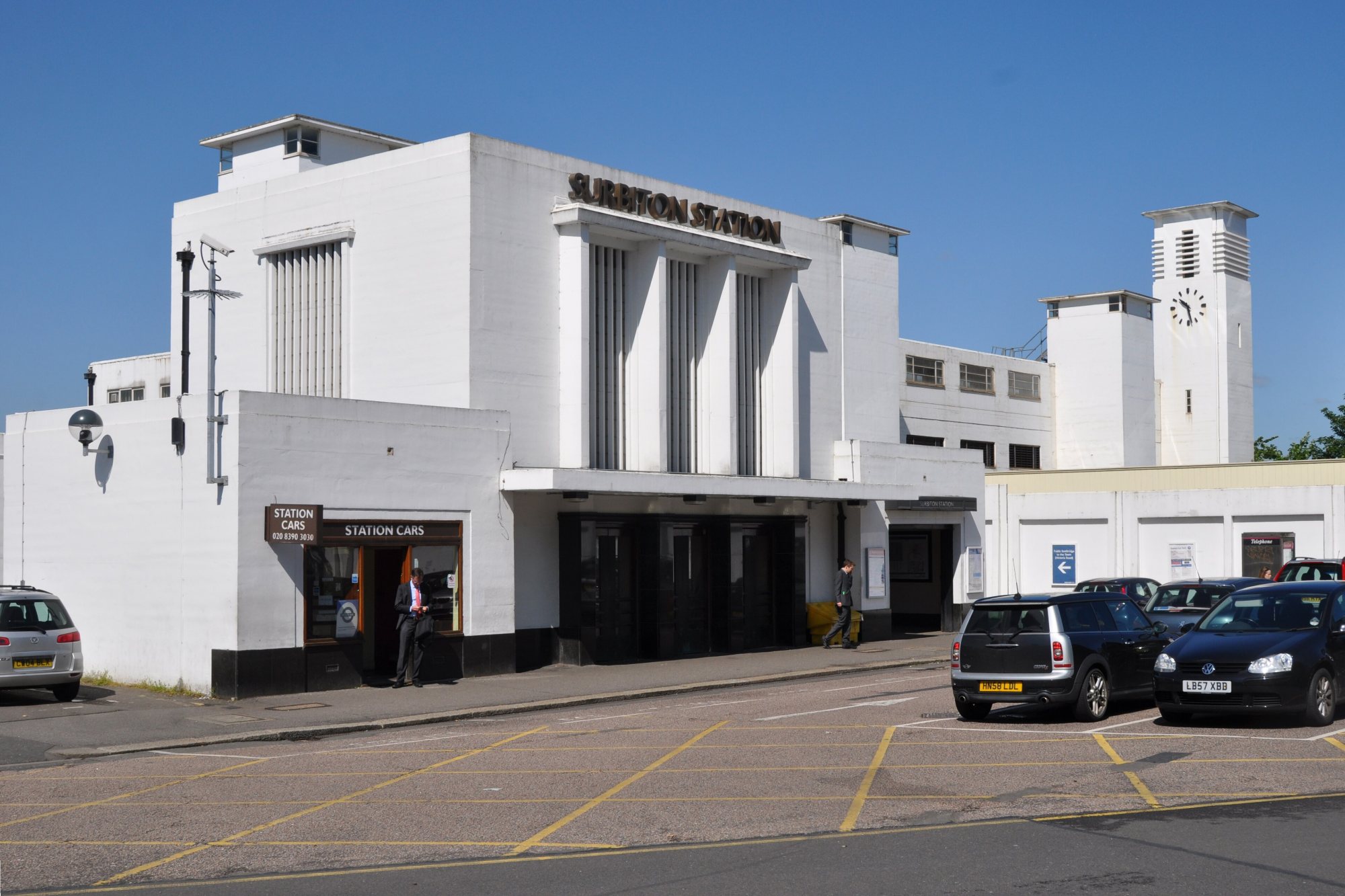 The art deco frontage of Surbiton station