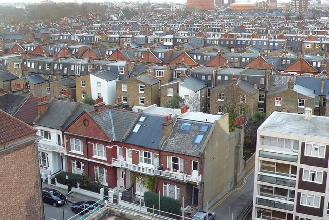 Rooftops of the Peterborough Estate terraces