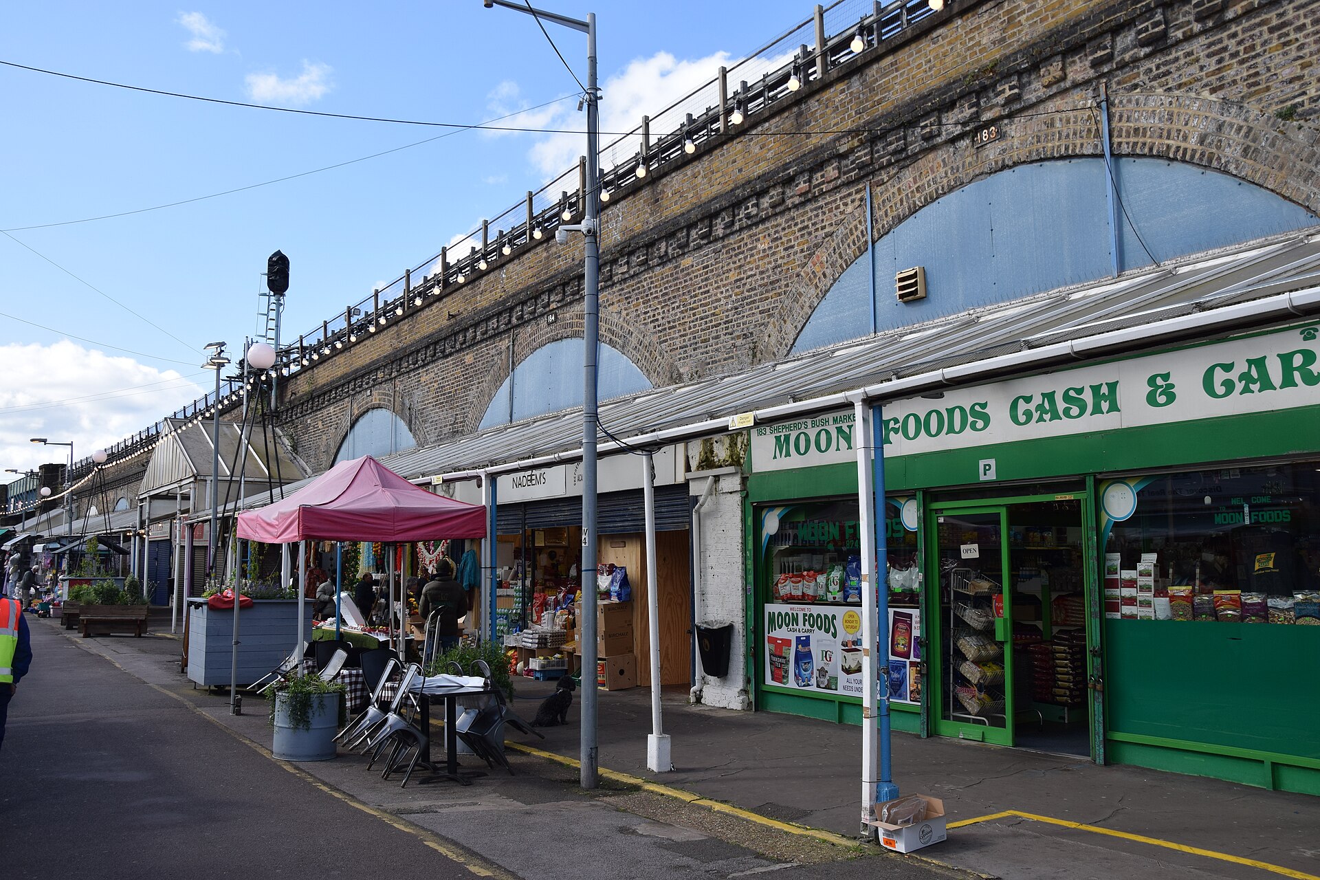 Market stalls under the railway arches, Shepherd's Bush Market