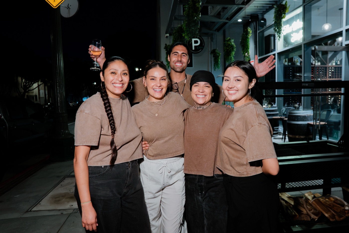 The In Season team outside at night