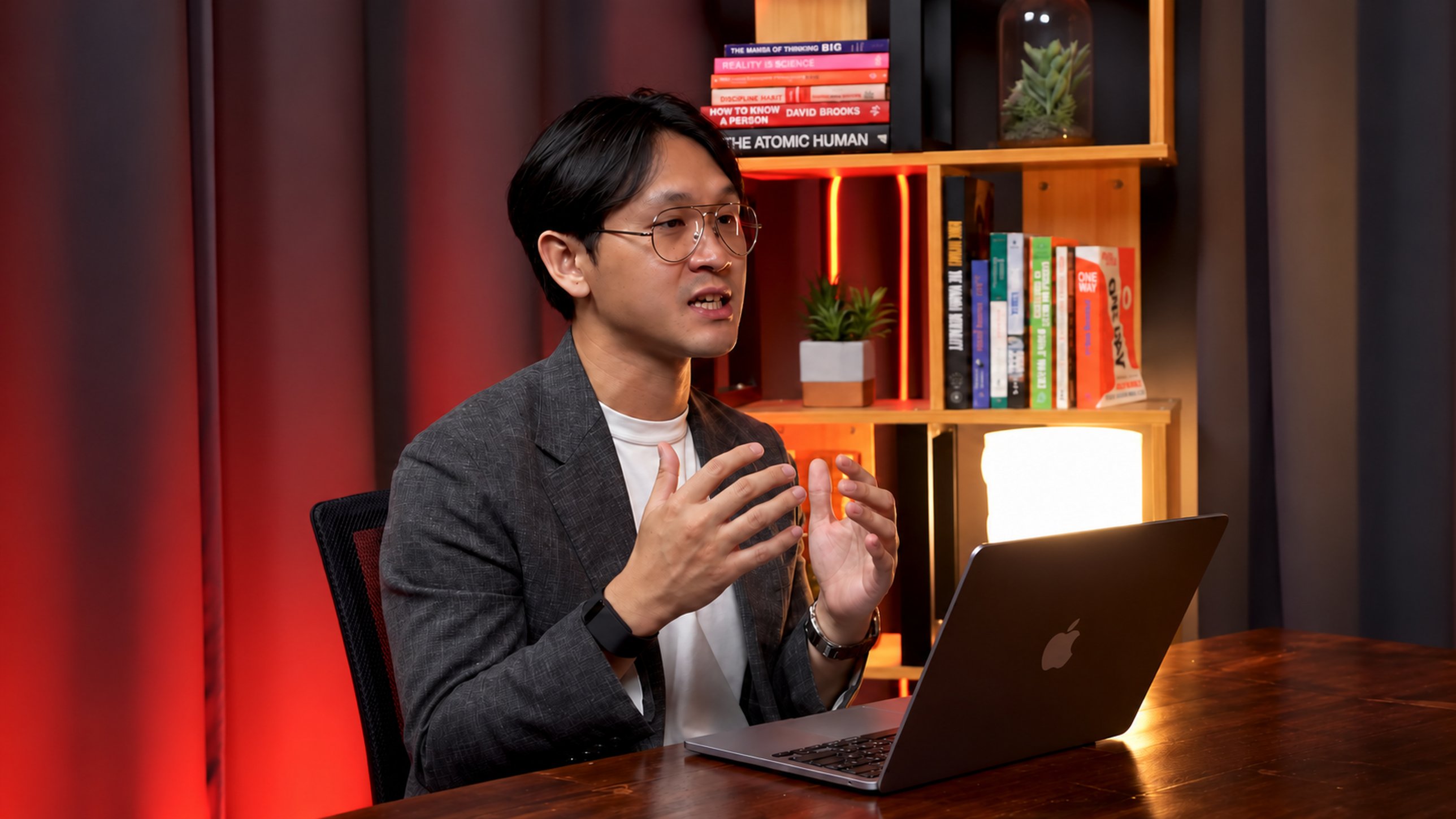 The Rise of Intelligence podcast recording on set
