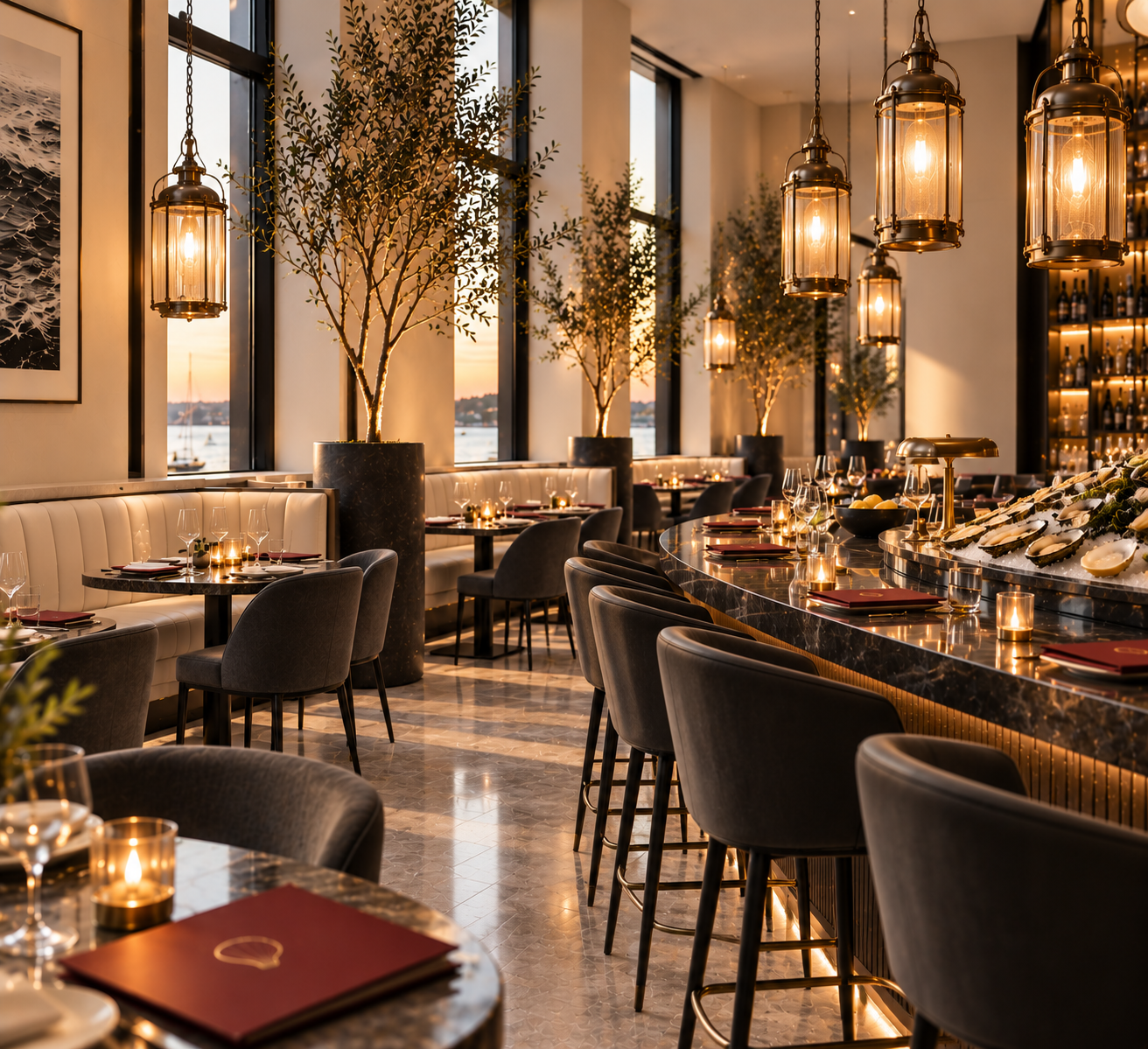 image of cozy restaurant interior (for an italian restaurant)