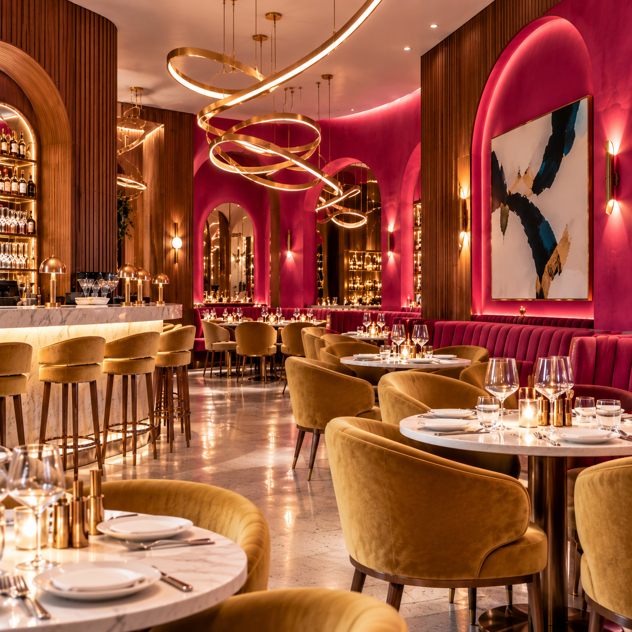 [background image] image of restaurant exterior at night (for a fine dining restaurant)