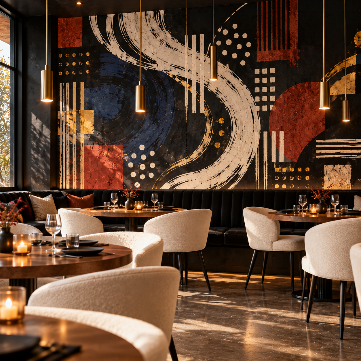 image of cozy restaurant interior (for an italian restaurant)