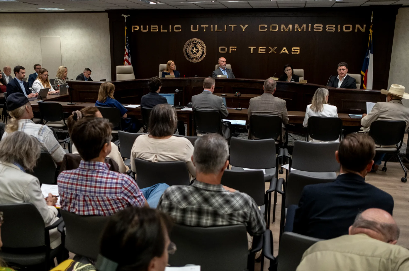 A public regulatory hearing at the Public Utility Commission of Texas