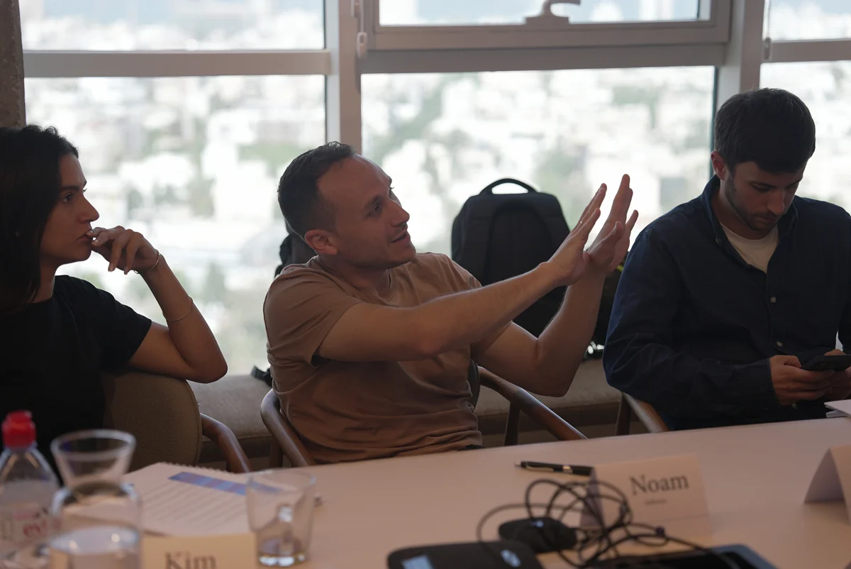 A founder making a point during a session
