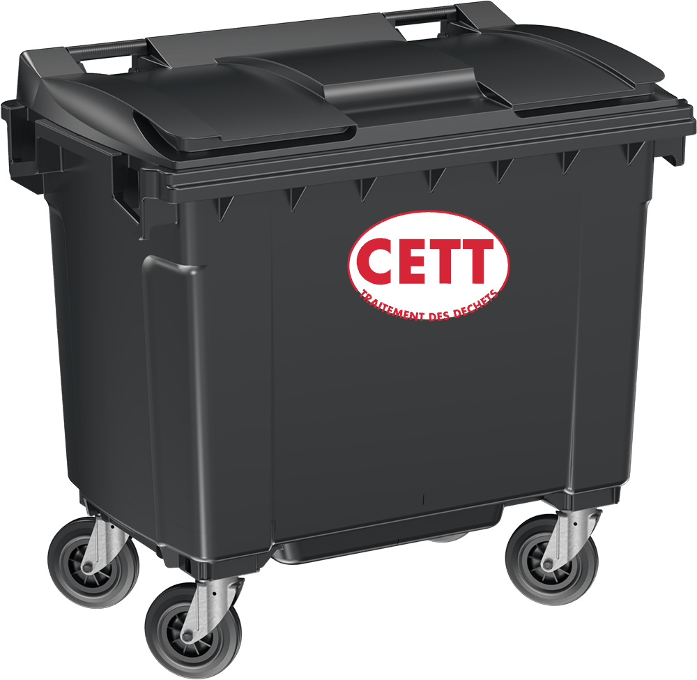 Conteneur SULO Citybac de 660 litres avec le logo CETT