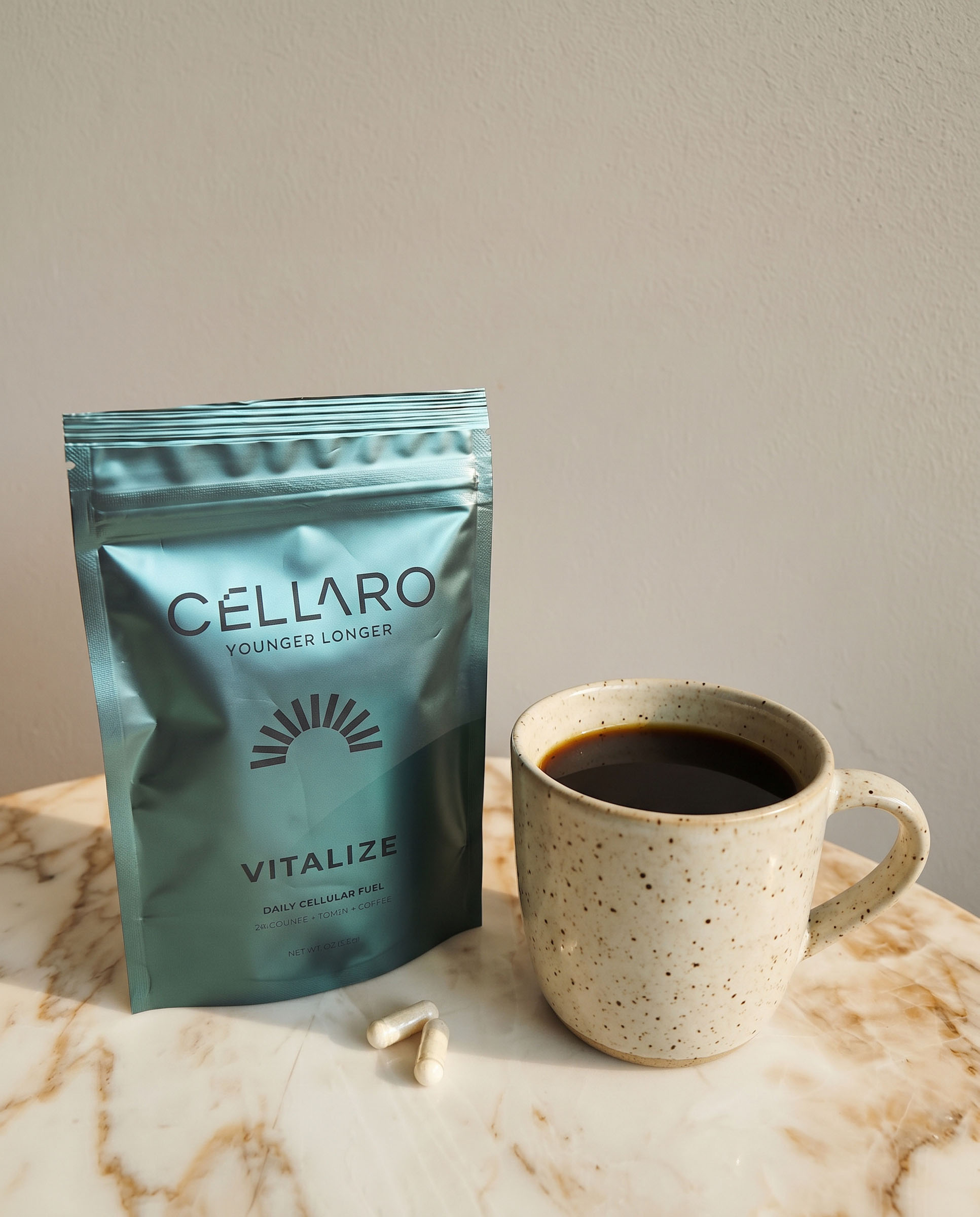 Cellaro Vitalize with coffee