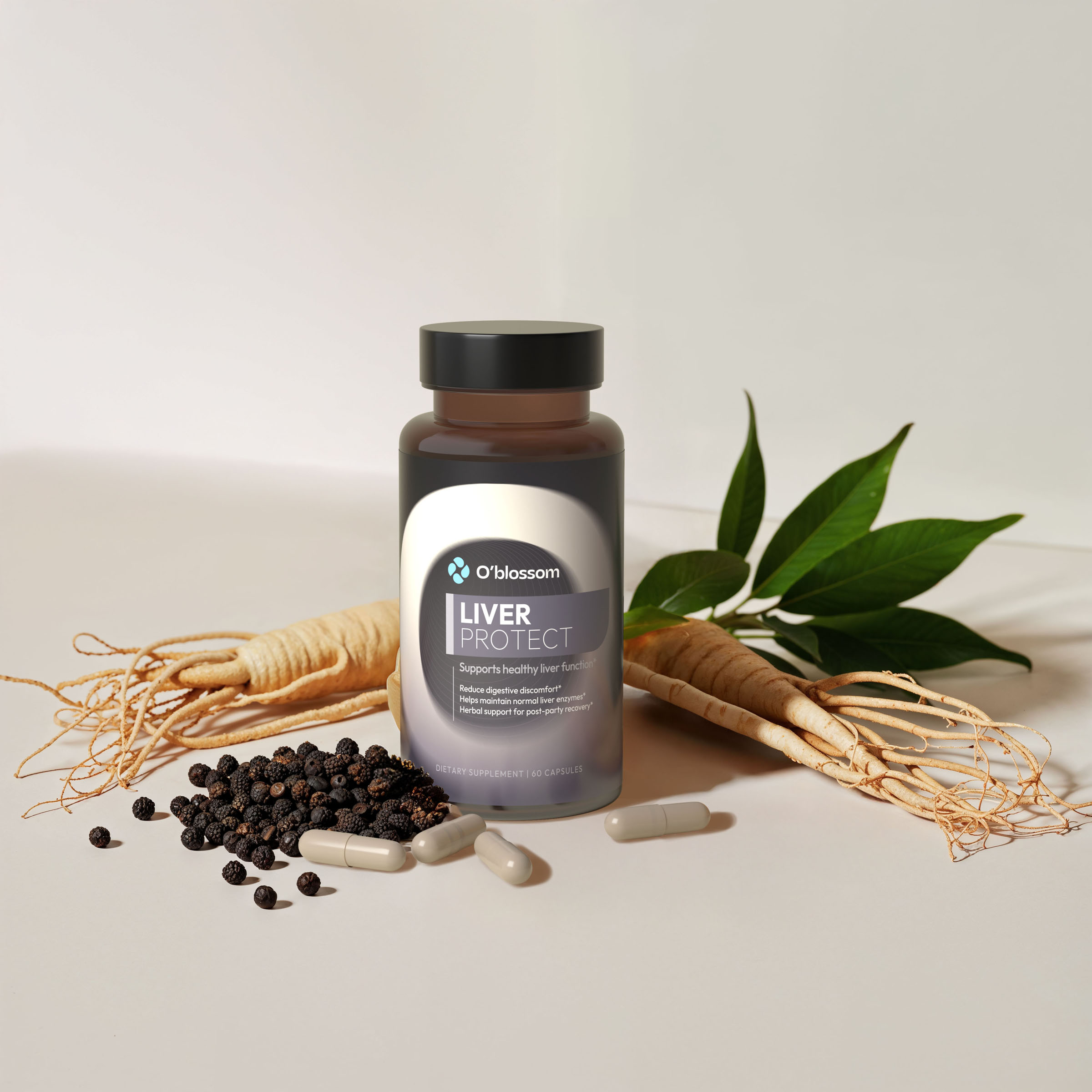 Oblossom Liver Protect supplement with ingredients