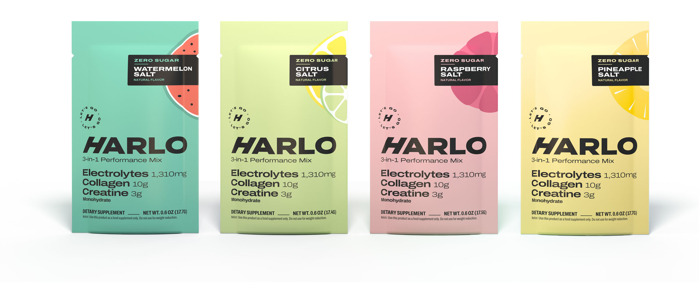 Harlo hydration sachet range