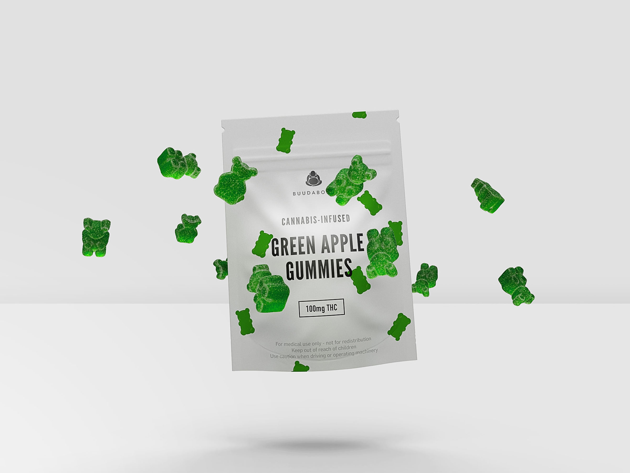 Green apple gummy bears supplement pouch