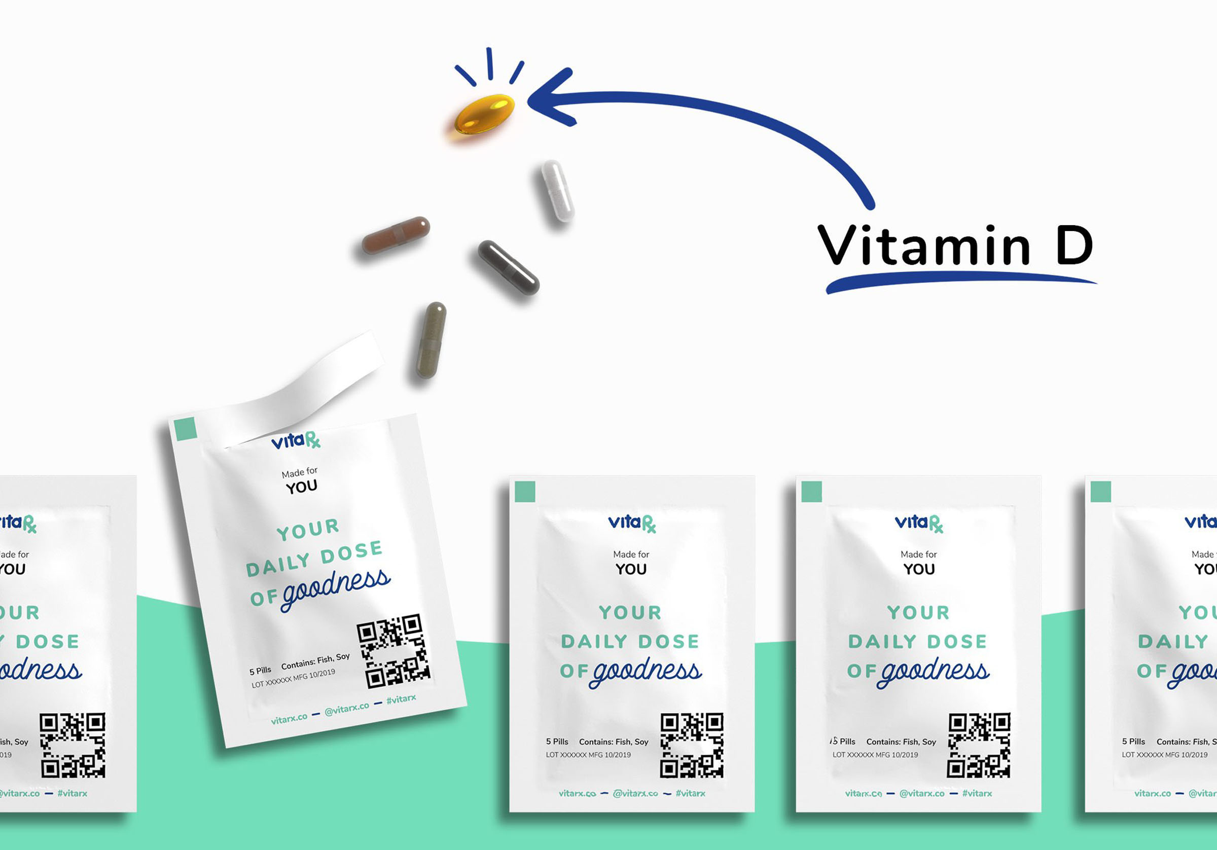 VitaRx Vitamin D sachets and capsules