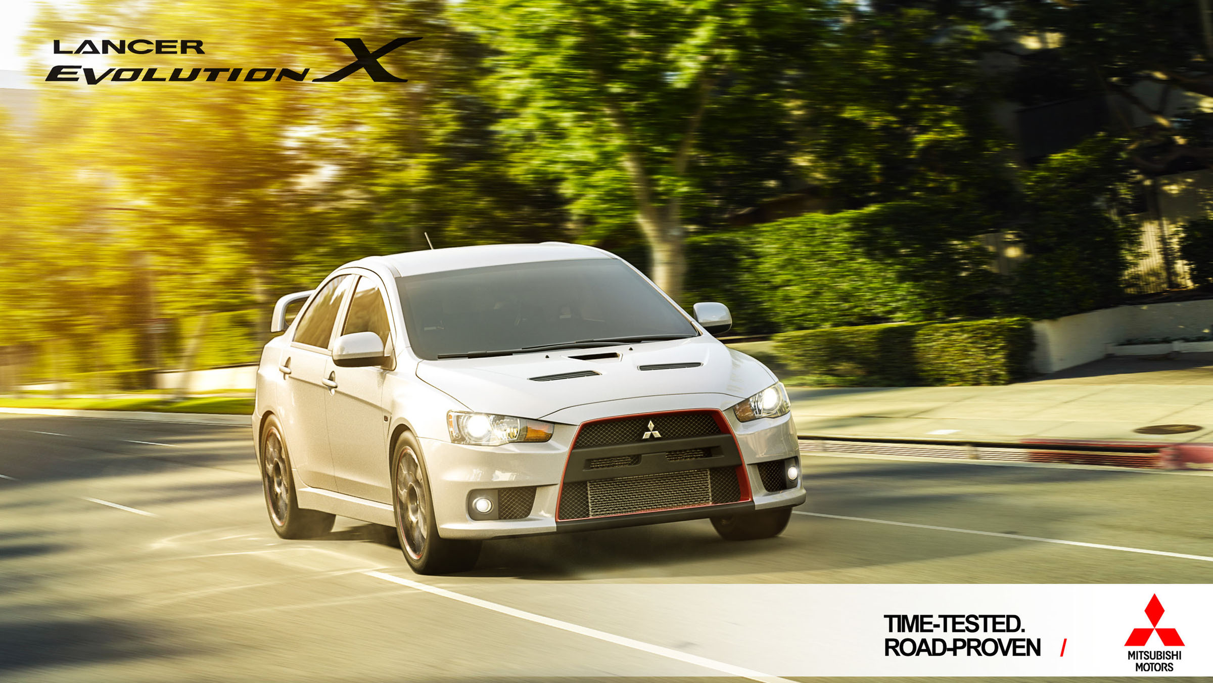 Mitsubishi lancer road driving, 3D product composite by 35milimetre