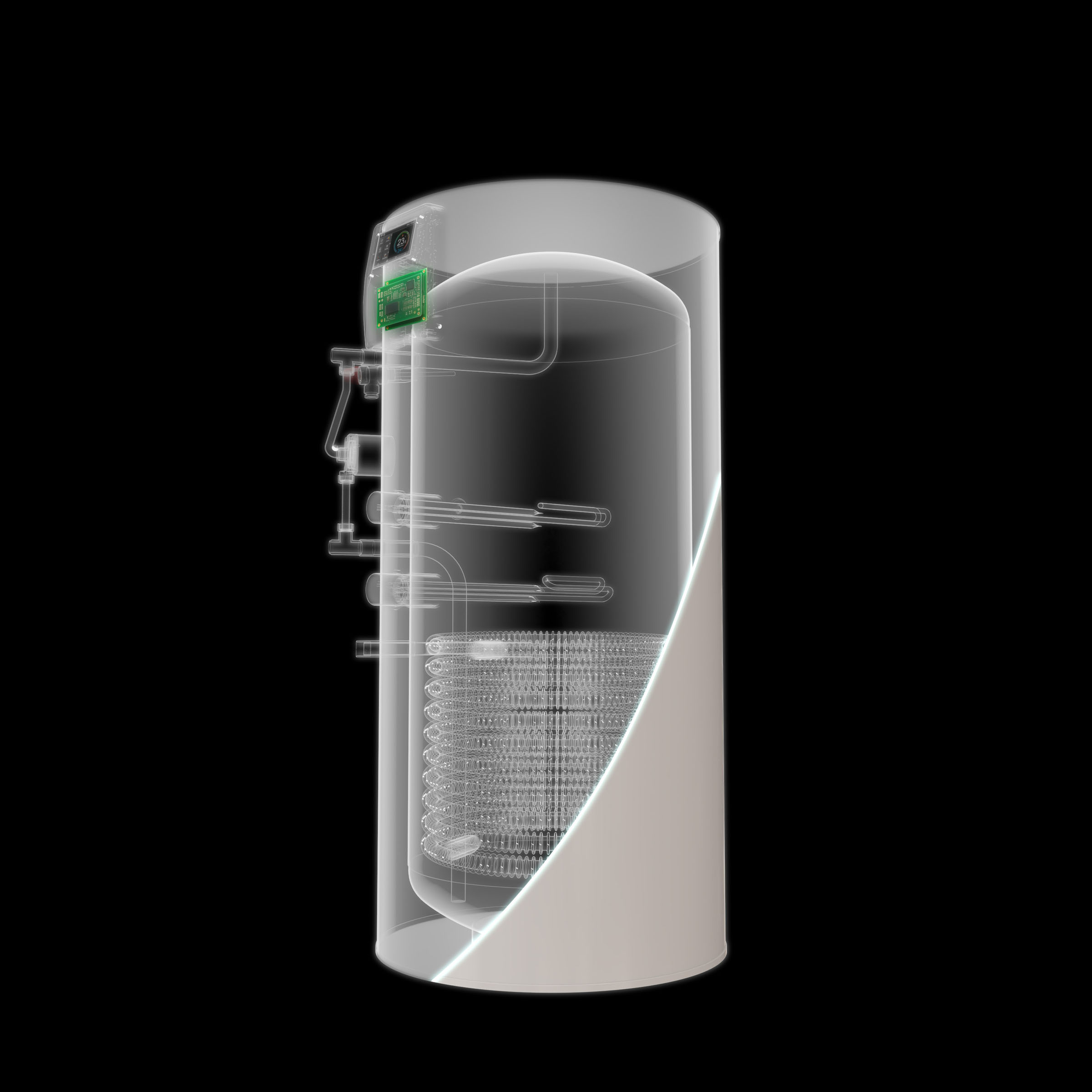 Boiler technical cutaway, 3D render by 35milimetre