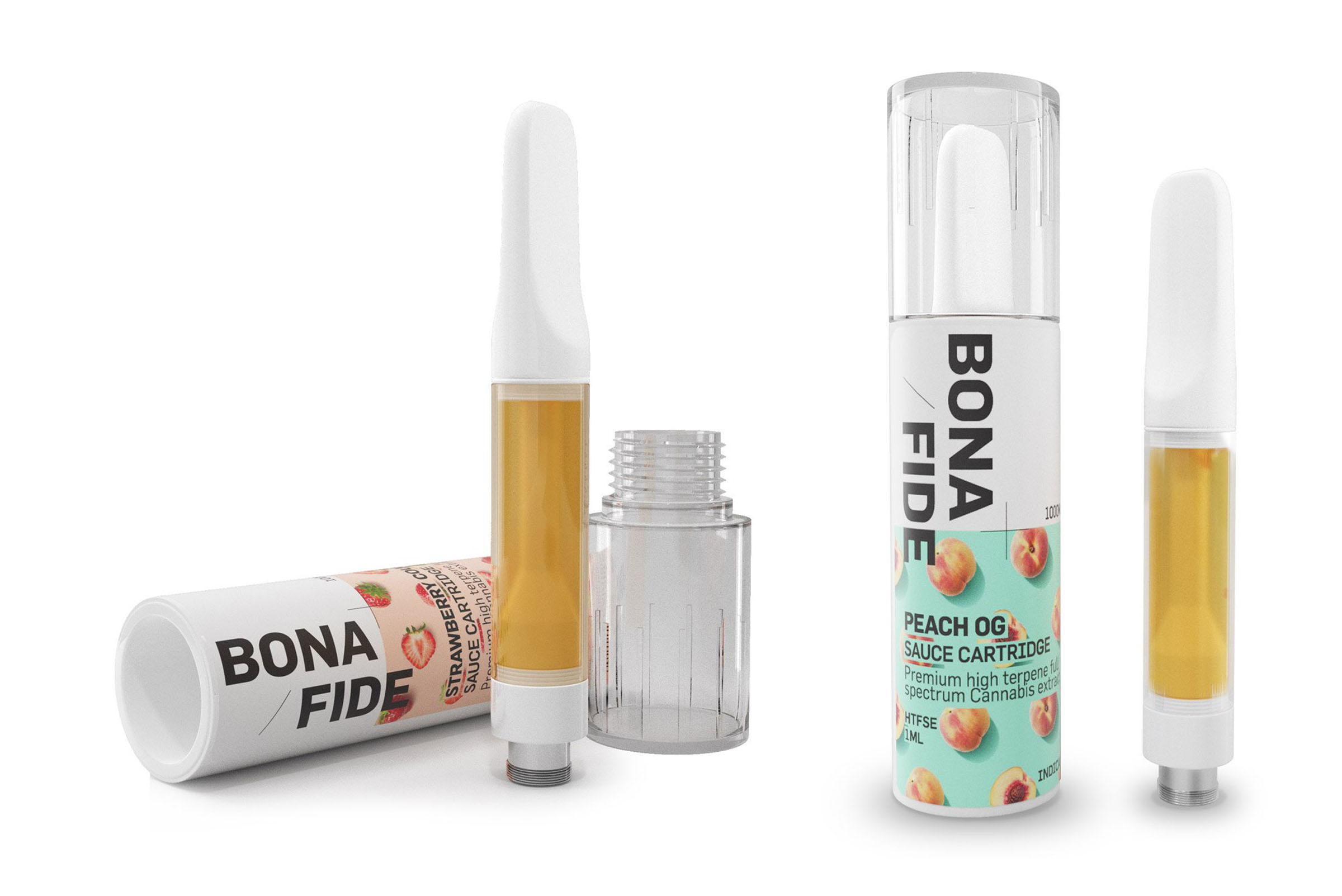 Bona fide vape cartridge packaging, 3D render by 35milimetre