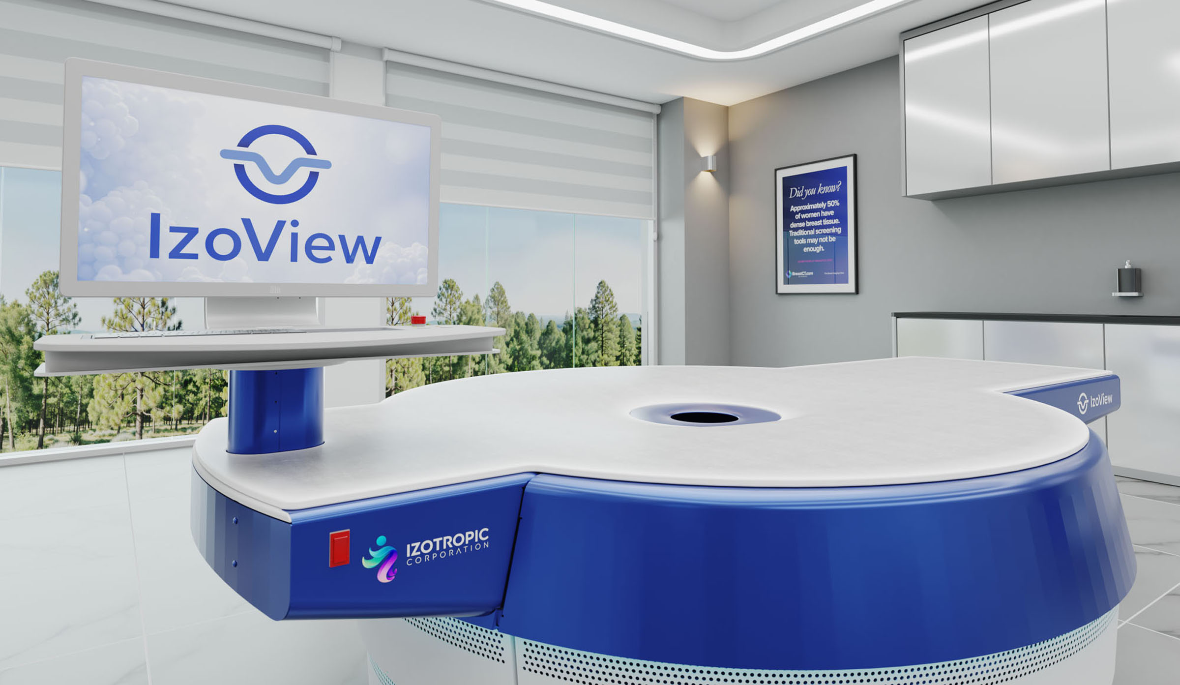 Izoview scanner clinic closeup, 3D render by 35milimetre