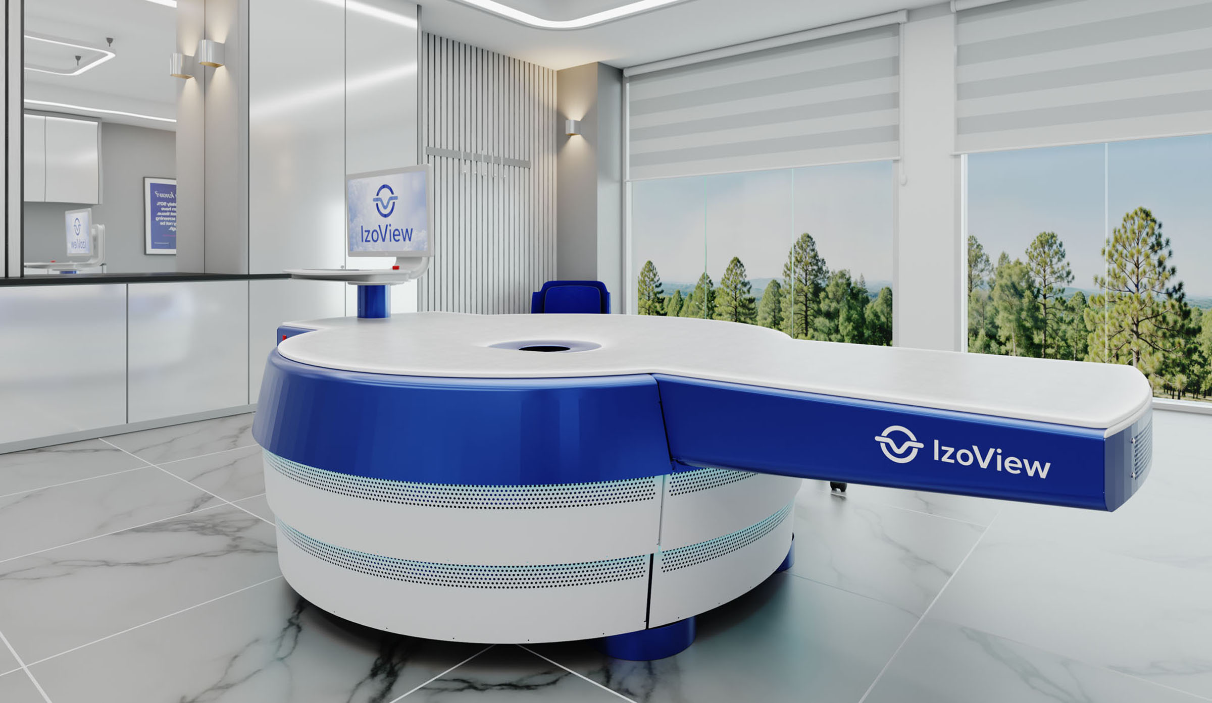 Izoview scanner clinic overview, 3D render by 35milimetre
